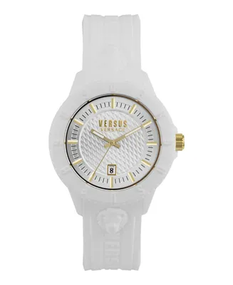 Versus Versace Men's 3 Hand Date Quartz Tokyo White Silicone Watch, 43mm