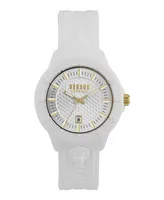 Versus Versace Men's 3 Hand Date Quartz Tokyo White Silicone Watch, 43mm