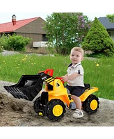 Costway Kids Toddler Ride On Excavator Digger Truck Scooter w/ Sound & Seat Storage Toy