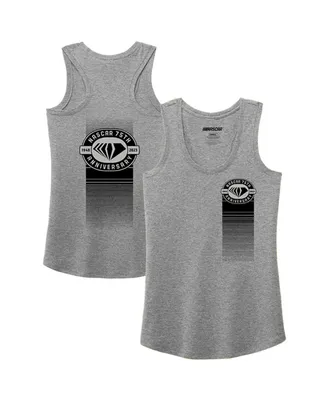 Women's E2 Apparel Heather Gray Nascar 75th Anniversary Racerback Tank Top