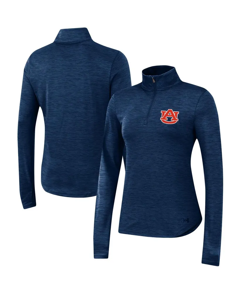 Women's Under Armour Navy Auburn Tigers Vent Space-Dye Performance Quarter-Zip Jacket