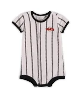 Infant Boys and Girls White San Francisco Giants Pinstripe Power Hitter Romper