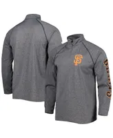 Men's Stitches Heather Gray San Francisco Giants Wordmark Raglan Quarter-Zip Top