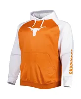 Men's Texas Orange Texas Longhorns Big and Tall Raglan Fleece Pullover Hoodie