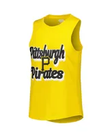 Women's Concepts Sport Heather Black and Gold Pittsburgh Pirates Wordmark Meter Muscle Tank Top Pants Sleep Set