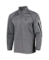 Men's Stitches Heather Gray Chicago White Sox Wordmark Raglan Quarter-Zip Top