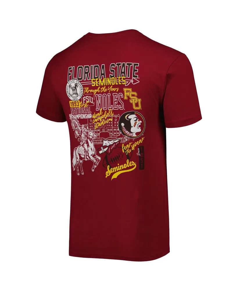 Men's Garnet Florida State Seminoles Vintage-Like Through the Years 2-Hit T-shirt