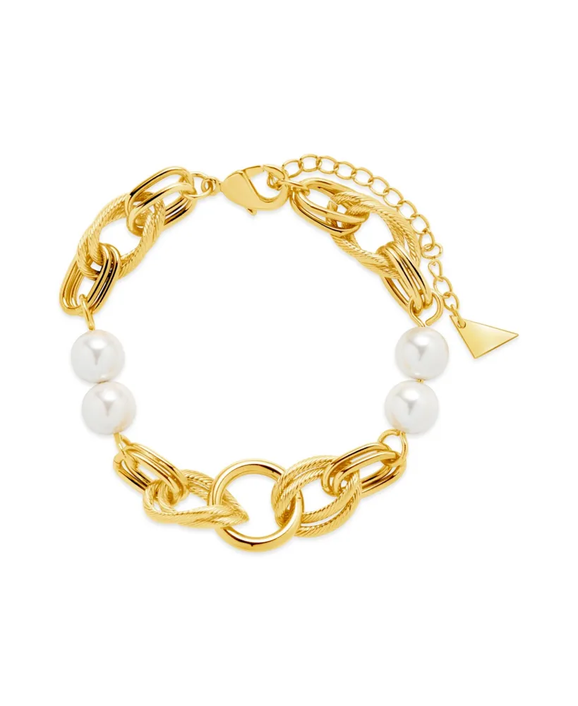 Sterling Forever Ivanna Imitation Pearl Bracelet