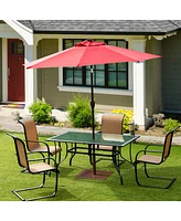 50LBS Patio Square Umbrella Base Stand Market Umbrellas Handle Wheels