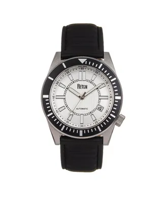 Reign Men Francis Leather Watch - Black/Silver, 42mm