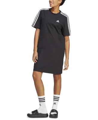 adidas Women's Active Essentials 3-Stripes Single Jersey Boyfriend Tee Dress