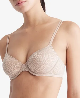 Calvin Klein Women's Sheer Marquisette Lace Lightly Lined Demi Bra QF6875