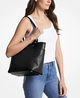 Michael Kors Medium Leather Top Zip Pocket Tote