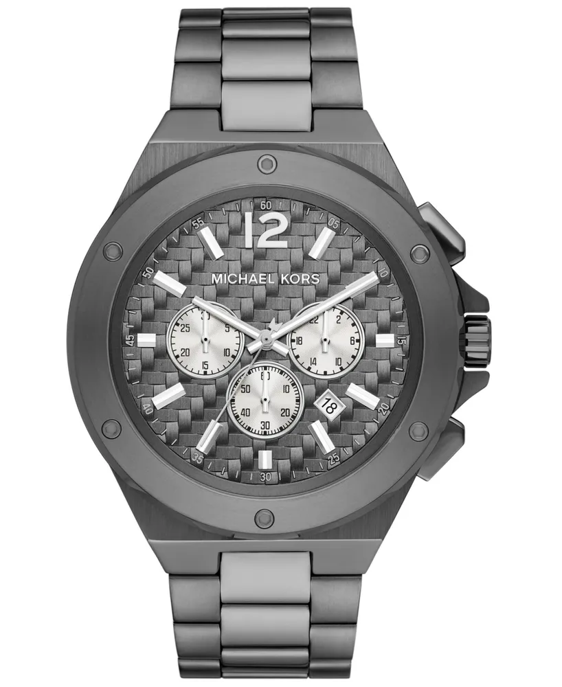 Michael Kors Men's Lennox Quartz Chronograph Gunmetal Stainless Steel Watch  48mm | Hawthorn Mall