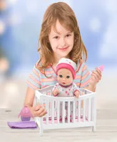 Magic Nursery Doll in Crib 8" Baby Doll Playset New Adventures, Children's Pretend Play, Ages 2 and up