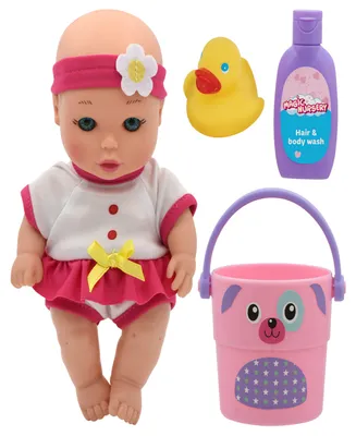 Magic Nursery Love Buckets Bath Safe 8" Baby Doll Playset, New Adventures Bath Time Playset, Ages 2 and up