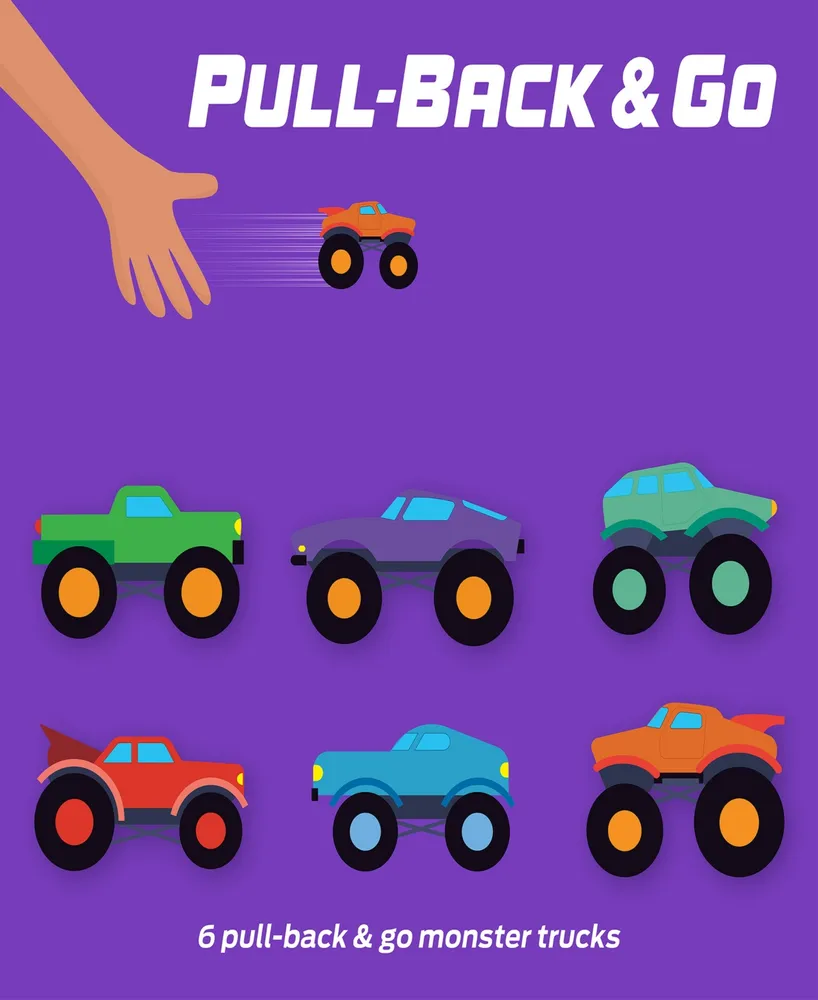 Pull Back And Go Monster Trucks 28 Piece Floor Puzzle Play Mat Coloring And Activity Book 6 Pull And Go Cars Activity Set For Kids
