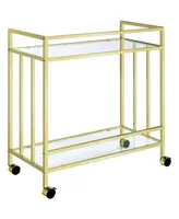 Coaster Home Furnishings Cara 34.5" 2-Tier Rectangular Glass Serving Cart