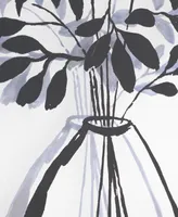 American Art Decor Branch Leaves in a Vase Printed Glass Wall Art, 12" x 15"