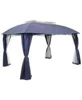 10 x 13 Foot Soft-Top Patio Gazebo with Screens and Privacy Walls - Great for Backyard, Garden or Deck