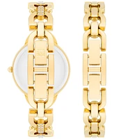 Anne Klein Women's Crystal Accent Bracelet Watch 31mm Gift Set