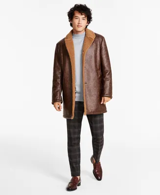 Ben Sherman Men's Shearling Classic Fit Overcoats