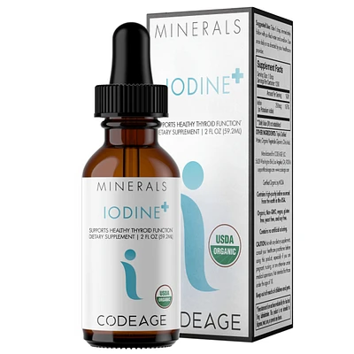 Codeage Usda Organic Iodine Drops ? 250 Mcg - 1+ Year Supply - Liquid Iodine Supplement ? Iodine Drops Solution - Pure, Clear Iodine