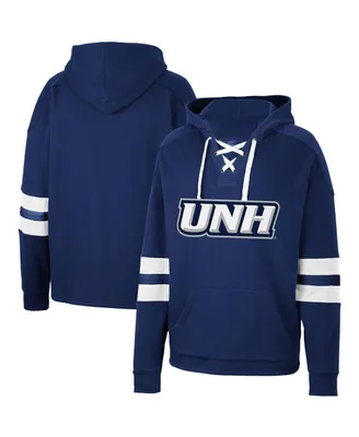 Men's Colosseum Navy New Hampshire Wildcats Lace-Up 4.0 Pullover Hoodie