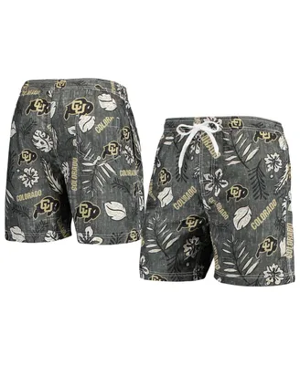 Men's Wes & Willy Black Colorado Buffaloes Vintage-Inspired Floral Swim Trunks