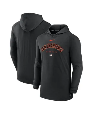 Men's Nike Heather Black San Francisco Giants Authentic Collection Early Work Tri-Blend Performance Pullover Hoodie