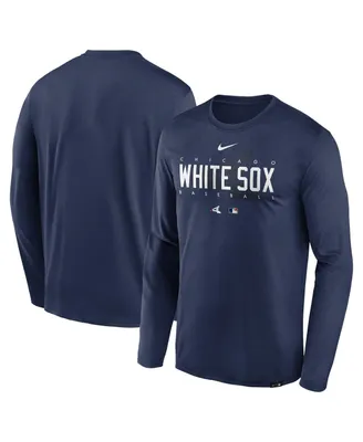 Men's Nike Navy Chicago White Sox Authentic Collection Team Logo Legend Performance Long Sleeve T-shirt