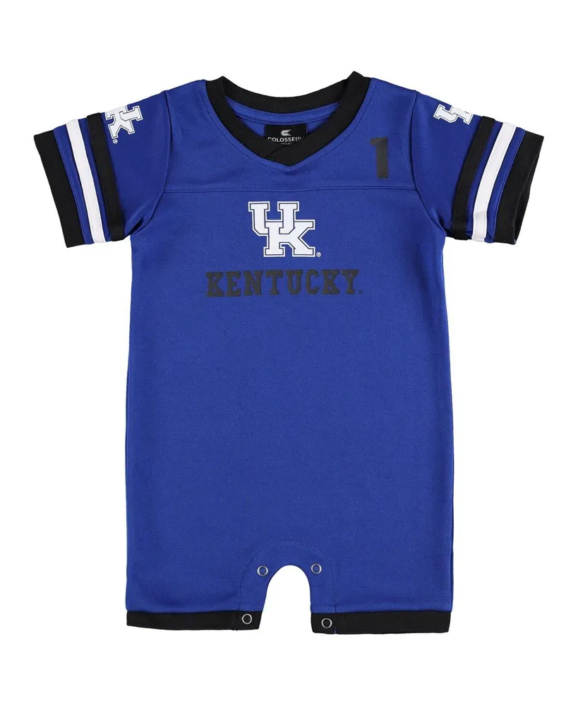 Newborn and Infant Boys Girls Colosseum Royal Kentucky Wildcats Bumpo Football Romper