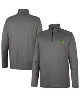 Men's Colosseum Charcoal Ndsu Bison Logo Quarter-Zip Windshirt