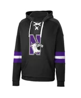 Men's Colosseum Black Northwestern Wildcats Lace-Up 4.0 Pullover Hoodie