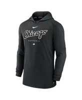 Men's Nike Heather Black Chicago White Sox Authentic Collection Early Work Tri-Blend Performance Pullover Hoodie