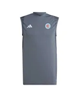 Men's adidas Gray Chicago Fire 2023 On-Field Sleeveless Training Jersey