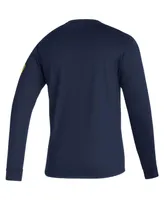 Men's adidas Navy La Galaxy Vintage-Inspired Aeroready Long Sleeve T-shirt