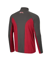 Men's Colosseum Crimson, Charcoal Washington State Cougars Two Yutes Raglan Quarter-Zip Windshirt