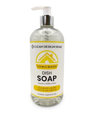 Clean Design Home Citrus Dish Soap, 16 oz