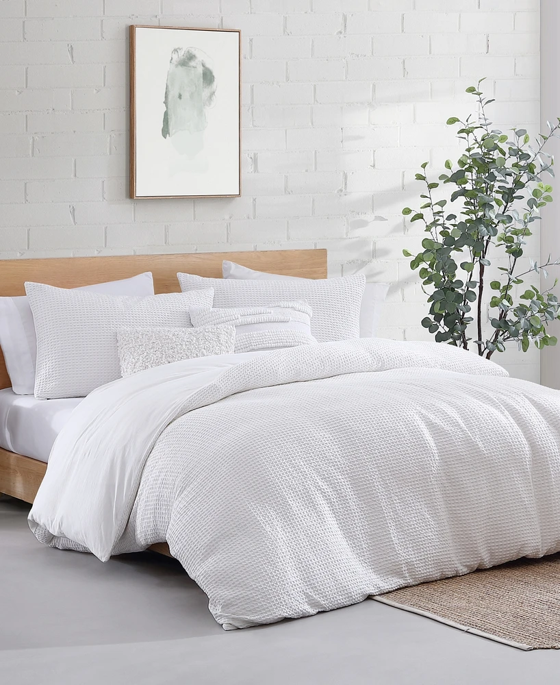 Dkny Modern Waffle 3 Piece Duvet Cover Set, Queen