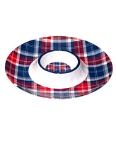 Certified Internationa Patriotic Plaid Melamine Hostess, Set 3 Piece