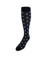 Trafalgar Men's Rodger Skull and Cross Bones Over The Calf Mercerized Cotton Socks