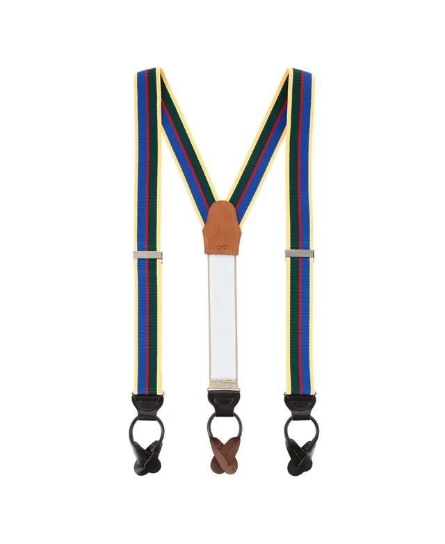 Trafalgar Sumner 35mm Grosgrain Weave Striped Button End Suspenders