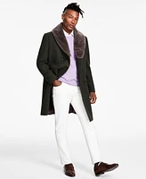 Tayion Collection Men's Classic-Fit Double-Breasted Wool Blend Overcoats