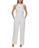 Vince Camuto Women's Signature Stretch Crepe Bow-Neck Halter Jumpsuit