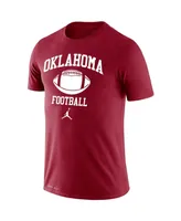 Men's Jordan Crimson Oklahoma Sooners Retro Football Lockup Legend Performance T-shirt