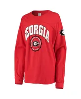 Women's Pressbox Red Georgia Bulldogs Edith Long Sleeve T-shirt