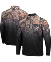 Men's Colosseum Black Notre Dame Fighting Irish Mossy Oak Fleet Ii Quarter-Zip Jacket