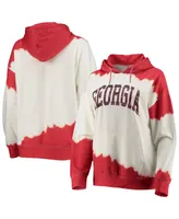 Women's Gameday Couture White and Red Georgia Bulldogs For the Fun Double Dip-Dyed Pullover Hoodie