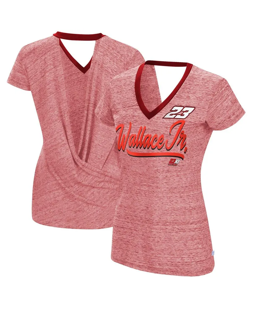 Women's Touch Heather Red Darrell Waltrip Halftime Back Wrap T-shirt